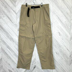 Eddie Bauer Pants Mens 36x32 Convertible First Ascent Outdoor Hiking Khaki Nylon